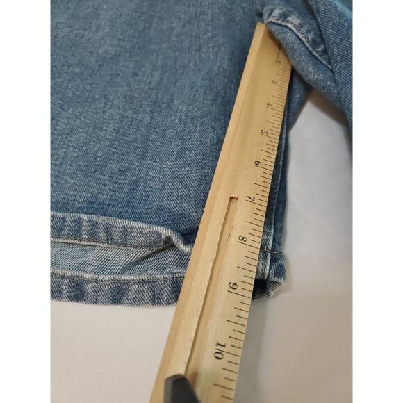 Wrangler Mens Jean Shorts Blue Size 36 100% Cotton Relaxed Fit Button Zip Pocket - Picture 5 of 12